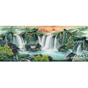 山水畫文化墻 中式客廳裝飾畫精品盤點，國畫山水古韻悠揚墨色香